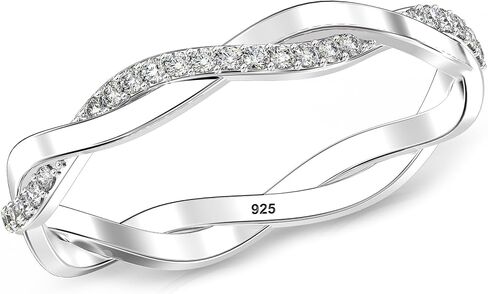LeCalla 925 Sterling Silver Rings for Women | Round Cubic Zirconia Stackable Engagement Rings | Cubic Zirconia Wedding Band Promise Ring for Her | Ring Size 5-10No. in Saudi Arabia