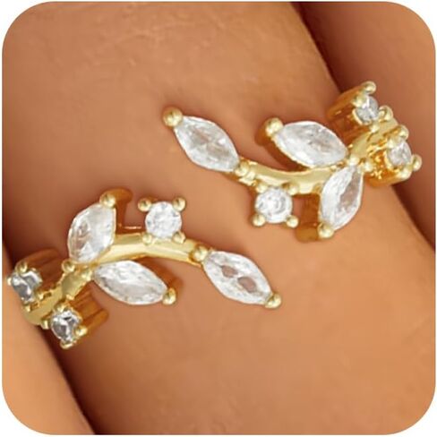 Gold Rings for Women Open Plated Gold Statement Ring Women Thin Dainty Adjustable Jewelry Gift for Mom Friend Lover in Kuwait