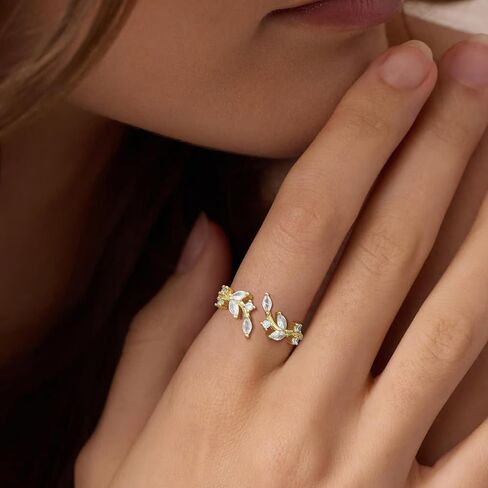 Gold Rings for Women Open Plated Gold Statement Ring Women Thin Dainty Adjustable Jewelry Gift for Mom Friend Lover in Kuwait