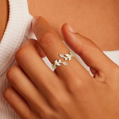 Gold Rings for Women Open Plated Gold Statement Ring Women Thin Dainty Adjustable Jewelry Gift for Mom Friend Lover in Kuwait