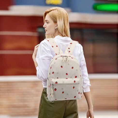 Corduroy Mini Backpack Presh for Women Girls ، حقائب الظهر الصغيرة للبالغين المراهقين للأطفال Travel (Leopard) in Kuwait