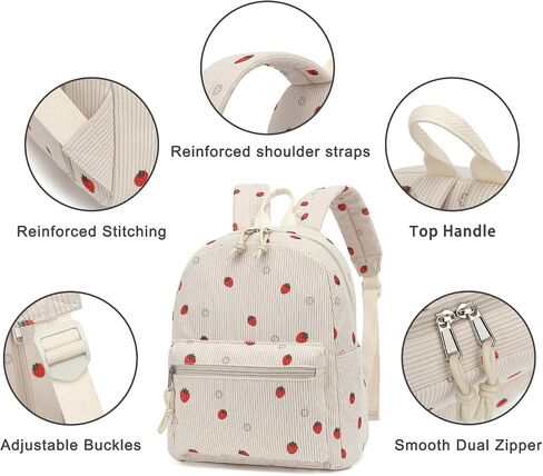 Corduroy Mini Backpack Presh for Women Girls ، حقائب الظهر الصغيرة للبالغين المراهقين للأطفال Travel (Leopard) in Kuwait