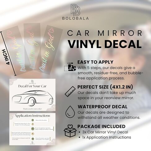 3X Drive Safe I Love You Car Mirror Decal, Rearview Mirror Decal, Car Mirror Accessories, Rearview Mirror Accessories, Car Decals for Women, Cute Car Stickers (Pastel) in Saudi Arabia