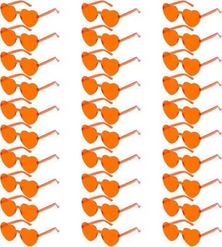 Fengek 30 Pcs Heart Shape Sunglasses Frameless Transparent Glasses Party Favors for Girls, Women in Kuwait