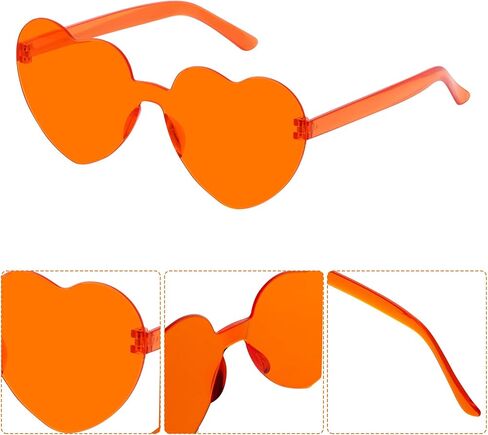 Fengek 30 Pcs Heart Shape Sunglasses Frameless Transparent Glasses Party Favors for Girls, Women in Kuwait