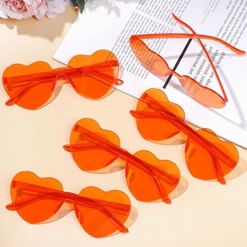 Fengek 30 Pcs Heart Shape Sunglasses Frameless Transparent Glasses Party Favors for Girls, Women in Kuwait