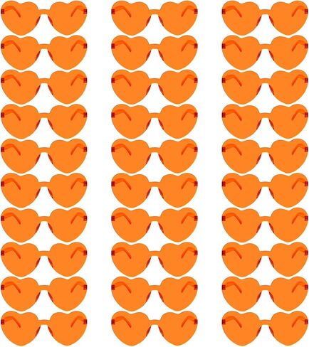 Fengek 30 Pcs Heart Shape Sunglasses Frameless Transparent Glasses Party Favors for Girls, Women in Kuwait