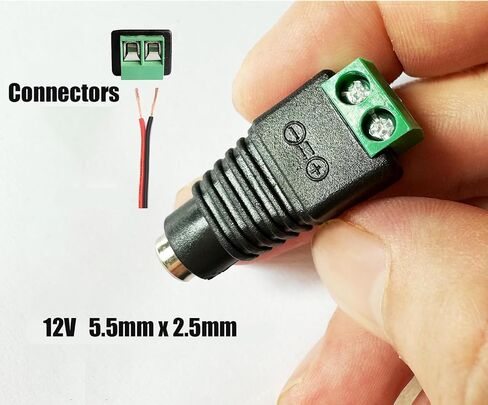 5 Pairs 12V DC Power Connector, Male Female 5.5mm x 2.5mm Barrel Jack Connector for CCTV Security Camera Led Strip Wire Ends Plug in Saudi Arabia
