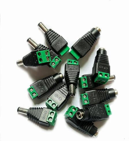 5 Pairs 12V DC Power Connector, Male Female 5.5mm x 2.5mm Barrel Jack Connector for CCTV Security Camera Led Strip Wire Ends Plug in Saudi Arabia