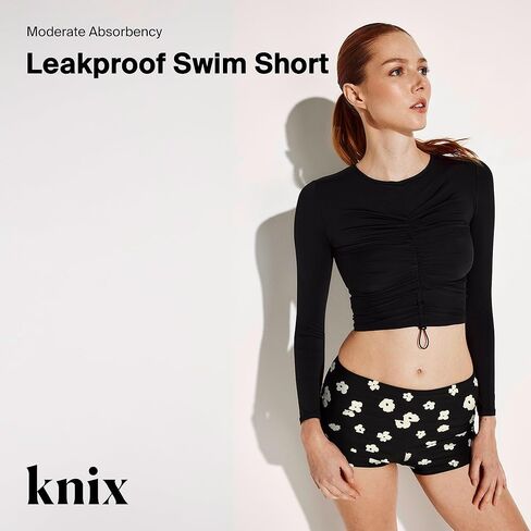 KNIX Leakproof Hip Hugger Swim Bottom, Black, Medium in Saudi Arabia