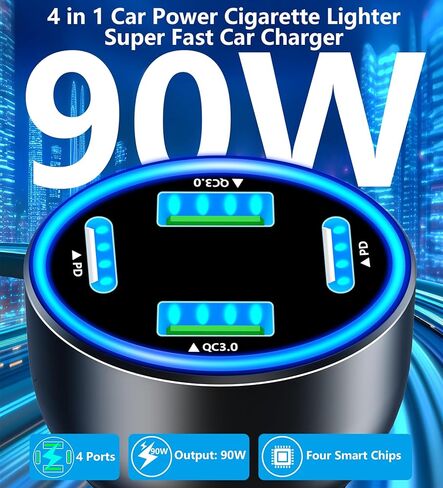 USB C Car Charger, Rombica 2Pack 3-Port 67W Dual PD USB-C&USB-A Car Power Cigarette Lighter USB Charger 3 in 1 PD/QC Type C Fast Car Charging for iPhone 16 16 Pro 15 14 13 12/Galaxy S24 S23/Pixel/iPad in Kuwait