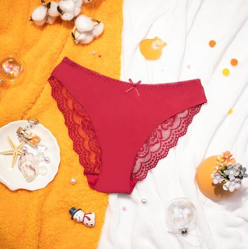 Hibluco Ice Silk Underwear Lace Women Panties Sexy Hipsters No Show Briefs in Saudi Arabia