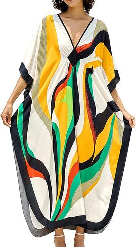 Caftans for Women Beach Cover Up Swimsuit Coverups Swimwear Tropical Dresses 2025 Summer Kaftan Dress in Saudi Arabia