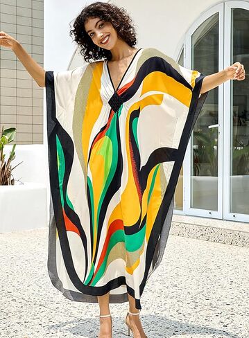 Caftans for Women Beach Cover Up Swimsuit Coverups Swimwear Tropical Dresses 2025 Summer Kaftan Dress in Saudi Arabia