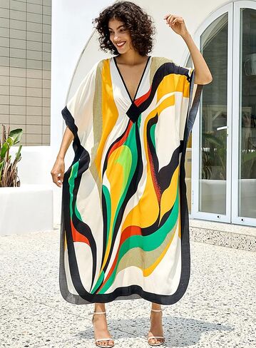 Caftans for Women Beach Cover Up Swimsuit Coverups Swimwear Tropical Dresses 2025 Summer Kaftan Dress in Saudi Arabia