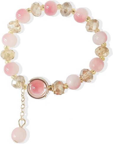 Kawaii Crystal Beads Cartoon Charm Bracelets - 8mm Crystal Beads Elastic Beaded Bracelets, Cute Jewelry Gift for Girls, Birthday, Party Favors, Friendship Gifts in Saudi Arabia