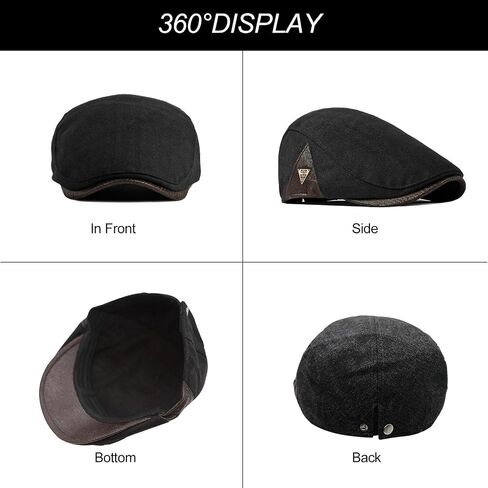 YAMEIZE Retro Flat Cap Newsboy Hat - for Men Ivy Peaky Cap Cabbie Cotton Beret Baker Boy's Hat Flat Cap Driving Outdoor in Saudi Arabia