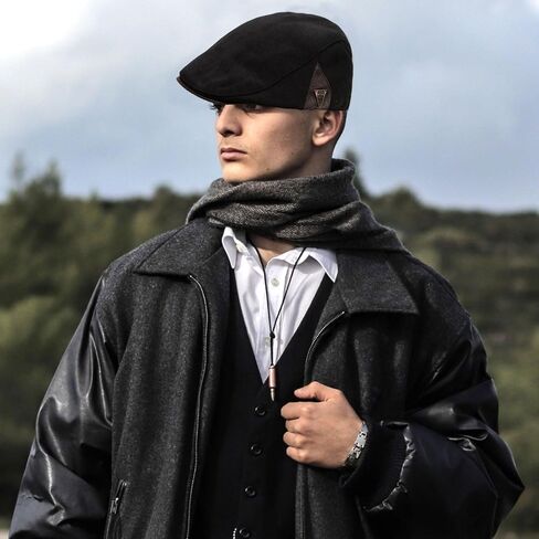 YAMEIZE Retro Flat Cap Newsboy Hat - for Men Ivy Peaky Cap Cabbie Cotton Beret Baker Boy's Hat Flat Cap Driving Outdoor in Saudi Arabia