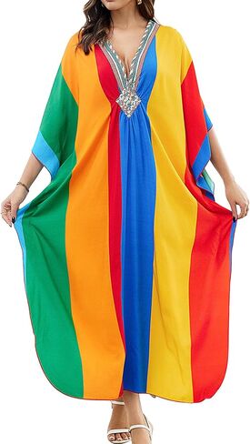 Caftans for Women Beach Cover Up Swimsuit Coverups Swimwear Tropical Dresses 2025 Summer Kaftan Dress in Kuwait