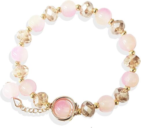 Kawaii Crystal Beads Cartoon Charm Bracelets - 8mm Crystal Beads Elastic Beaded Bracelets, Cute Jewelry Gift for Girls, Birthday, Party Favors, Friendship Gifts in Saudi Arabia