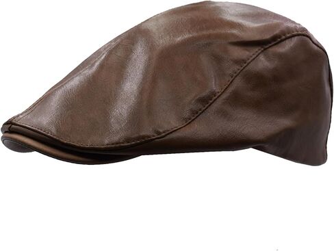 Leather Newsboy Hats for Men Irish Cabbie Ivy Gatsby Flat Driving Hat in Kuwait