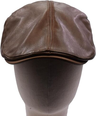 Leather Newsboy Hats for Men Irish Cabbie Ivy Gatsby Flat Driving Hat in Kuwait