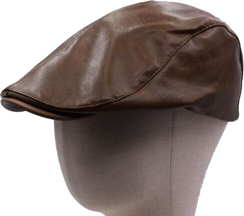 Leather Newsboy Hats for Men Irish Cabbie Ivy Gatsby Flat Driving Hat in Kuwait