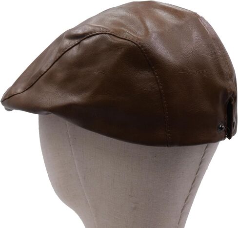Leather Newsboy Hats for Men Irish Cabbie Ivy Gatsby Flat Driving Hat in Kuwait