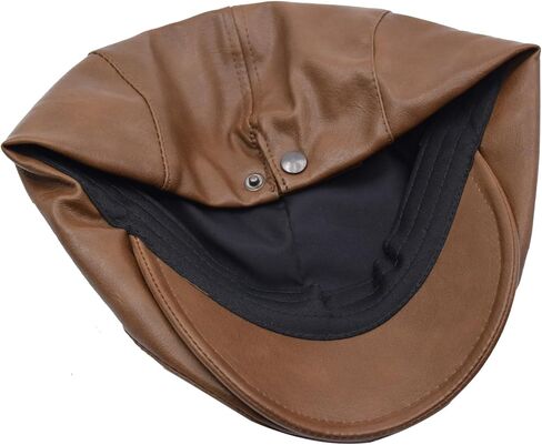 Leather Newsboy Hats for Men Irish Cabbie Ivy Gatsby Flat Driving Hat in Kuwait