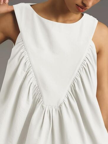 Cicy Bell Womens Peplum Babydoll Tank Tops Summer Sleeveless Loose T Shirts Casual Shirred Flowy Tops in Saudi Arabia