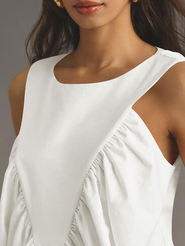 Cicy Bell Womens Peplum Babydoll Tank Tops Summer Sleeveless Loose T Shirts Casual Shirred Flowy Tops in Saudi Arabia