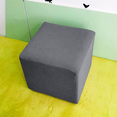 Ottoman Cover Square, Ottoman Slipcover, Small Footstool Covers, Stretch Cube Footrest Slip Covers,16x16 18x18 in Saudi Arabia