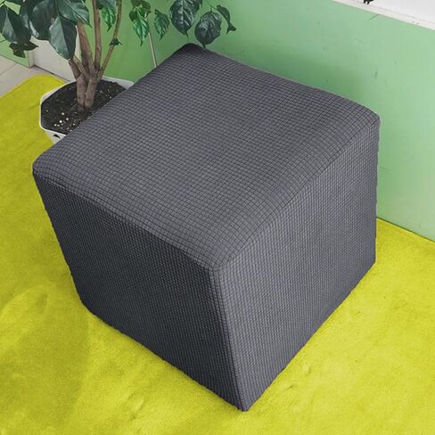 Ottoman Cover Square, Ottoman Slipcover, Small Footstool Covers, Stretch Cube Footrest Slip Covers,16x16 18x18 in Saudi Arabia