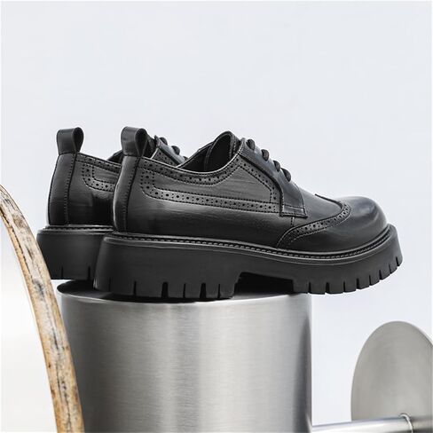 Men's Platform Wingtip Brogue Dress Shoes Vintage Leather Oxford Derby Shoes Casual Work Business Dress Office Shoes in Saudi Arabia