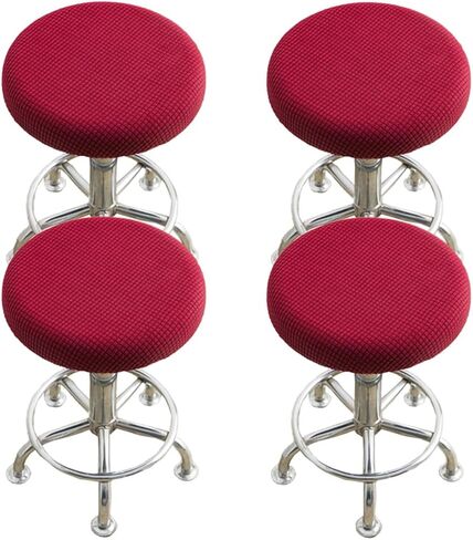 SZJIAHTM 4 Pcs Stretch Round Bar Stool Covers Jacquard Round Bar Stool Seat Covers Bar Chair Seat Covers for 11-15 Inch Chair in Saudi Arabia