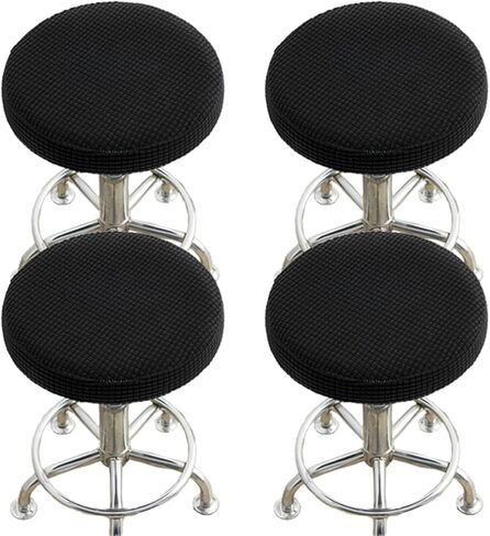 SZJIAHTM 4 Pcs Stretch Round Bar Stool Covers Jacquard Round Bar Stool Seat Covers Bar Chair Seat Covers for 11-15 Inch Chair in Kuwait