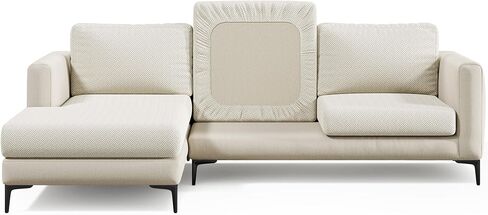 Magic Sofa Cover - Classic Pet-Proof Sofa Seat Cover - Small, Ivory Beige - Easy Installation, Stain Resistant, Machine Washable, Stretchy Covers for Sectional Couches and Sofas in Saudi Arabia