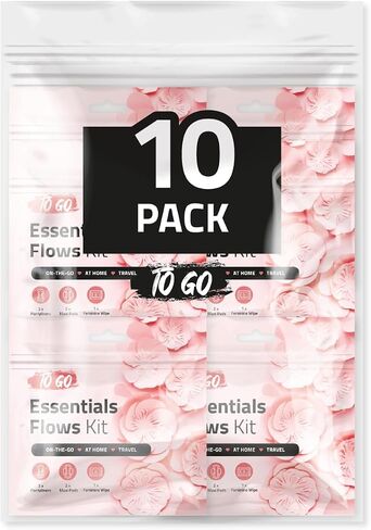 ميزة الأس الهيدروجيني مجموعة فترة التدفقات الأساسية - 3 pantyliners ، 2 منصات ماكسي ومسح أنثوي | أساسيات النظافة للمدرسة ، الفترة الأولى in Kuwait