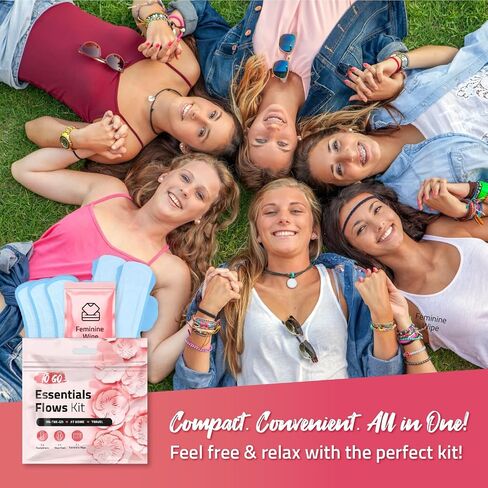 ميزة الأس الهيدروجيني مجموعة فترة التدفقات الأساسية - 3 pantyliners ، 2 منصات ماكسي ومسح أنثوي | أساسيات النظافة للمدرسة ، الفترة الأولى in Kuwait