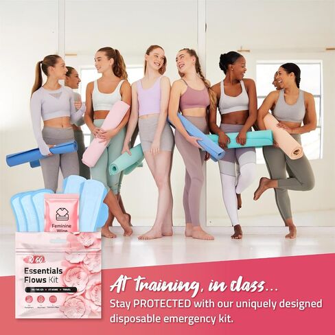 ميزة الأس الهيدروجيني مجموعة فترة التدفقات الأساسية - 3 pantyliners ، 2 منصات ماكسي ومسح أنثوي | أساسيات النظافة للمدرسة ، الفترة الأولى in Kuwait