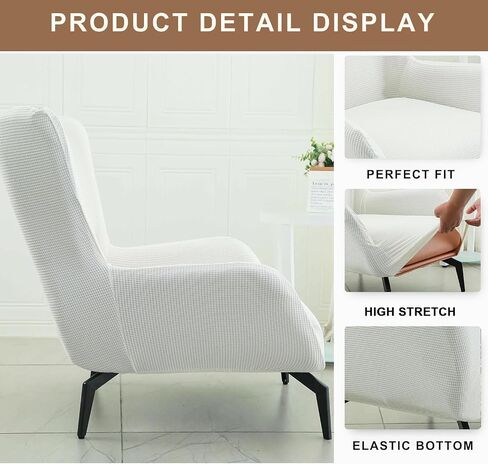 Eco-Ancheng Chair Cover Modern Accent Chair Cover Armchair Slipcover Wing Chair Slipcover with Arms Removable Covers for Chairs Armchair Sofa Covers Furniture Protector for Living Room,04 in Saudi Arabia