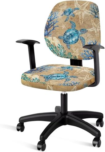 Marble Print Office Chair Cover Standard Size, Comfy Breathable Office Chair Slipcover 2 Pack, Anti-Dust Decorative Computer Desk Chair Cover for Home & Office in Saudi Arabia