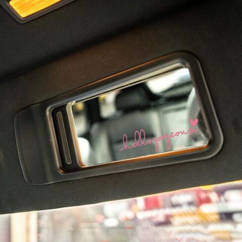 3X Hello Beautiful Rearview Mirror Decal, Cute Car Decals for Women, Car Stickers and Decals, Rear View Mirror Sticker, Rearview Mirror Accessories (Hello Beautiful White) in Kuwait