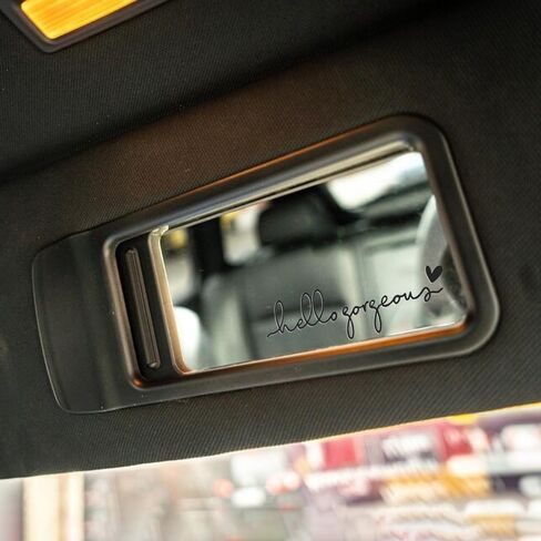 3X Hello Beautiful Rearview Mirror Decal, Cute Car Decals for Women, Car Stickers and Decals, Rear View Mirror Sticker, Rearview Mirror Accessories (Hello Beautiful White) in Kuwait