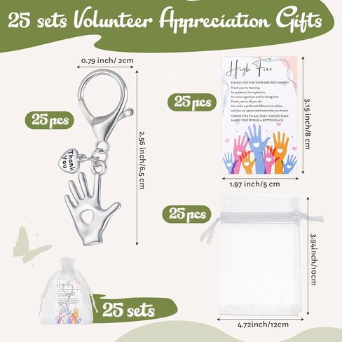 Faccito Volunteer Appreciation Gifts High Five Hand Keychains Bulk Thank You Gift for Coworker Employee Social Worker in Kuwait