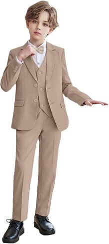 Boys 3 Piece Formal Suit Set Kids Tuxedo Suits Teen Boys Suits for Weddings Complete Outfit in Kuwait