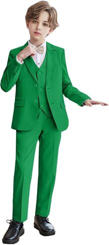 Boys 3 Piece Formal Suit Set Kids Tuxedo Suits Teen Boys Suits for Weddings Complete Outfit in Kuwait