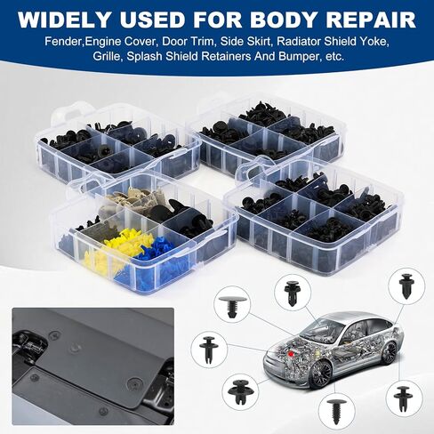 240 Pcs Bumper Clips Car Clips Plastic Rivets of 12 Most Popular Sizes and 5 Fastener Removers Fasteners Push Retainer Kit Auto Push Pin Rivets Set in Saudi Arabia