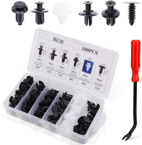 240 PCS Clips Clips Car Clips مسامير بلاستيكية من 12 أحجامًا شعبية و 5 أدوات التثبيت المزيلات الثابت in Saudi Arabia