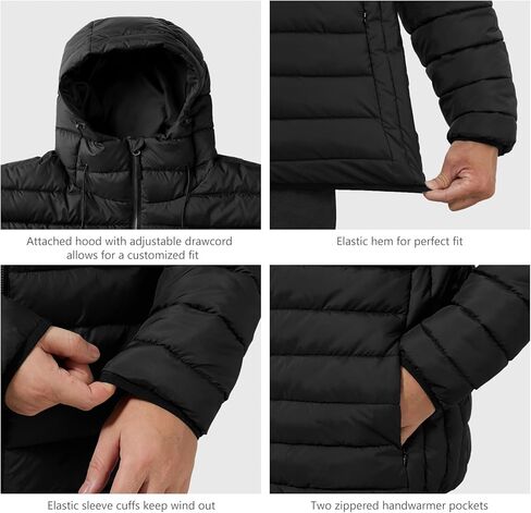 سترة منتفخة من الرجال المنتفخين بالقلق المغطى بالرجال مقاومة للماء المعاطف الشتوية الدافئة المعزولة in Kuwait